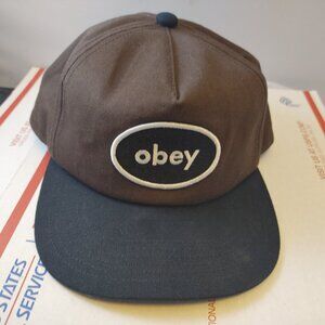Obey Propaganda Embroidered Snapback Flat Brim Baseball Cap Hat Y2K
